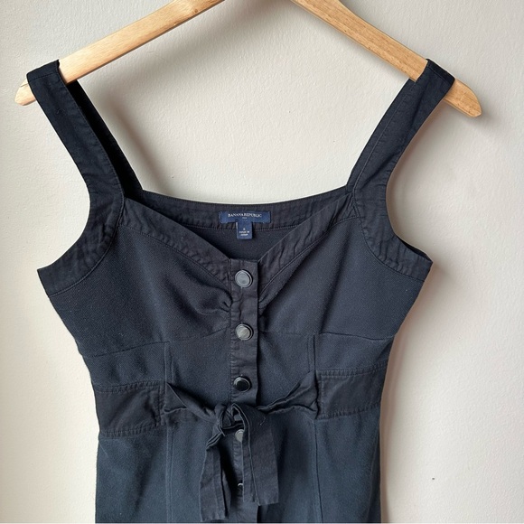 Banana Republic button front black knit dress - Picture 3 of 8